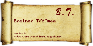 Breiner Tímea névjegykártya